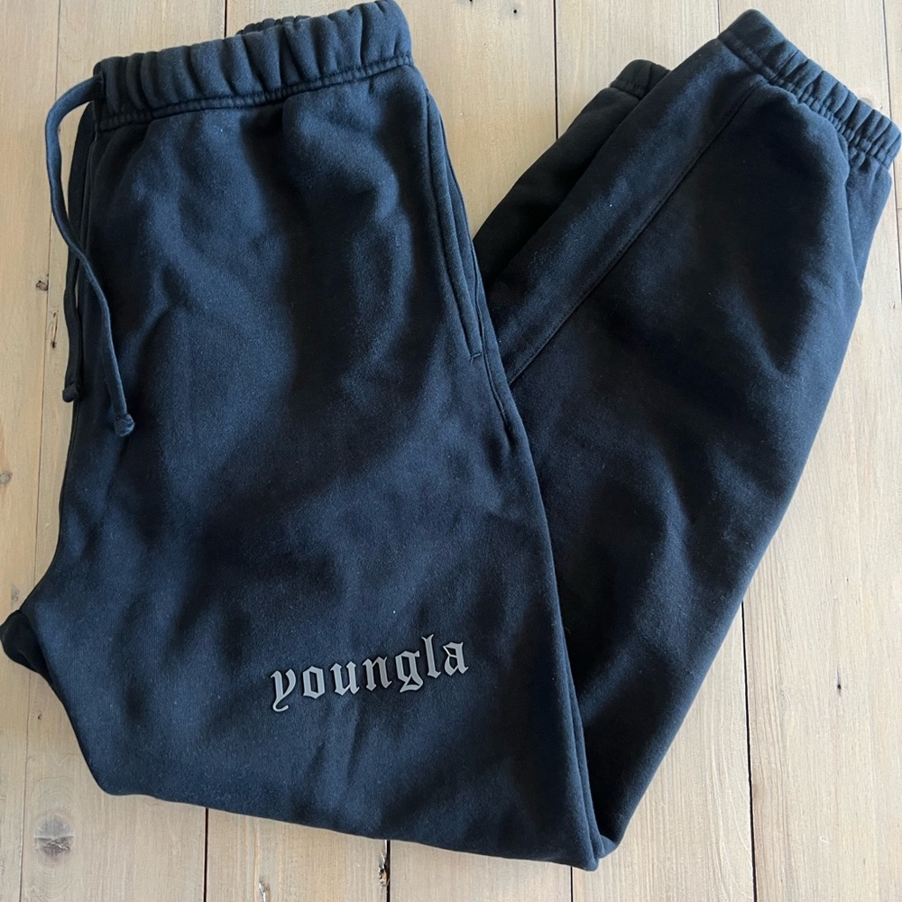 YoungLA Men's Black Joggers Size Medium